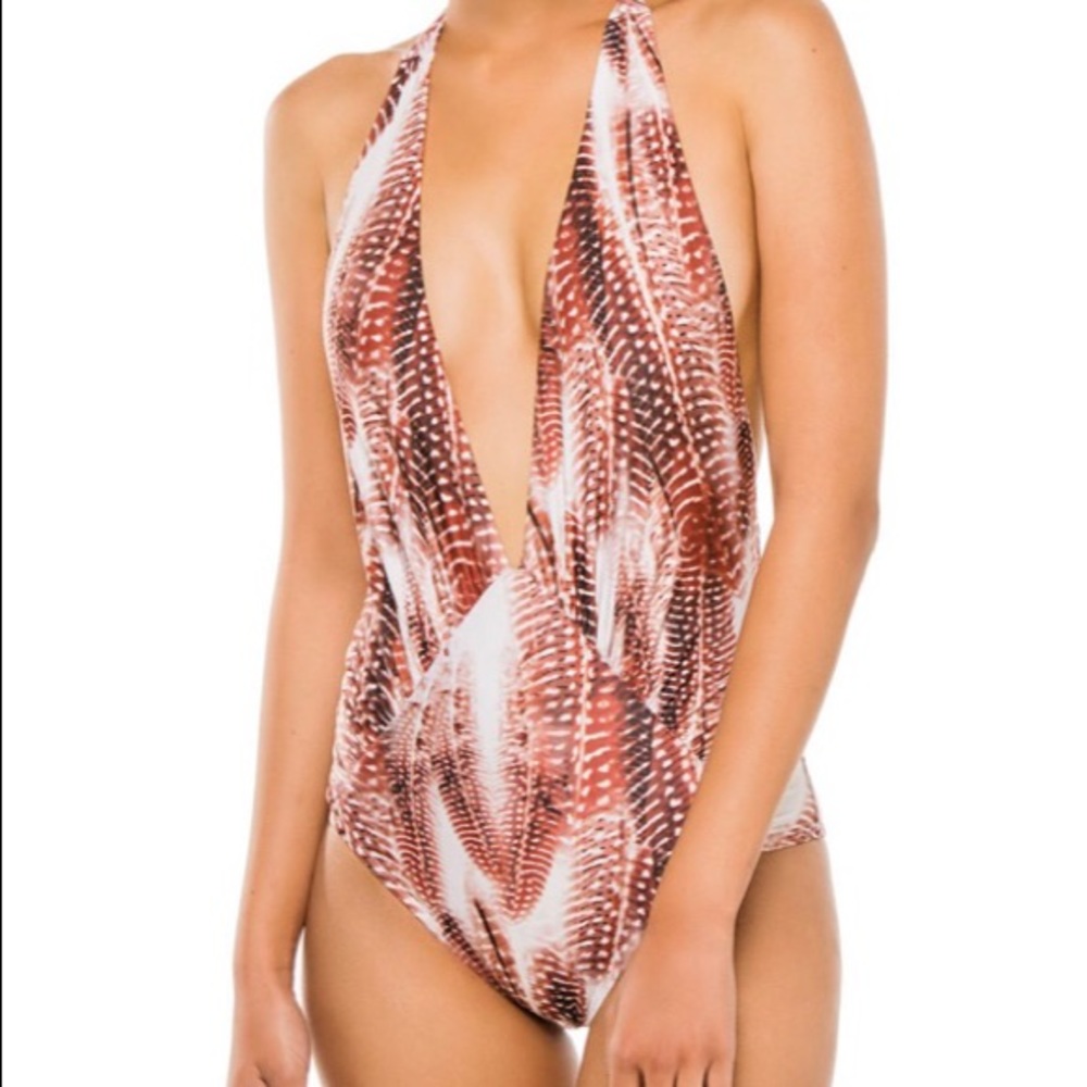 Lenny Niemeyer Plunge Neck Swimsuit NWT